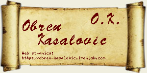 Obren Kasalović vizit kartica